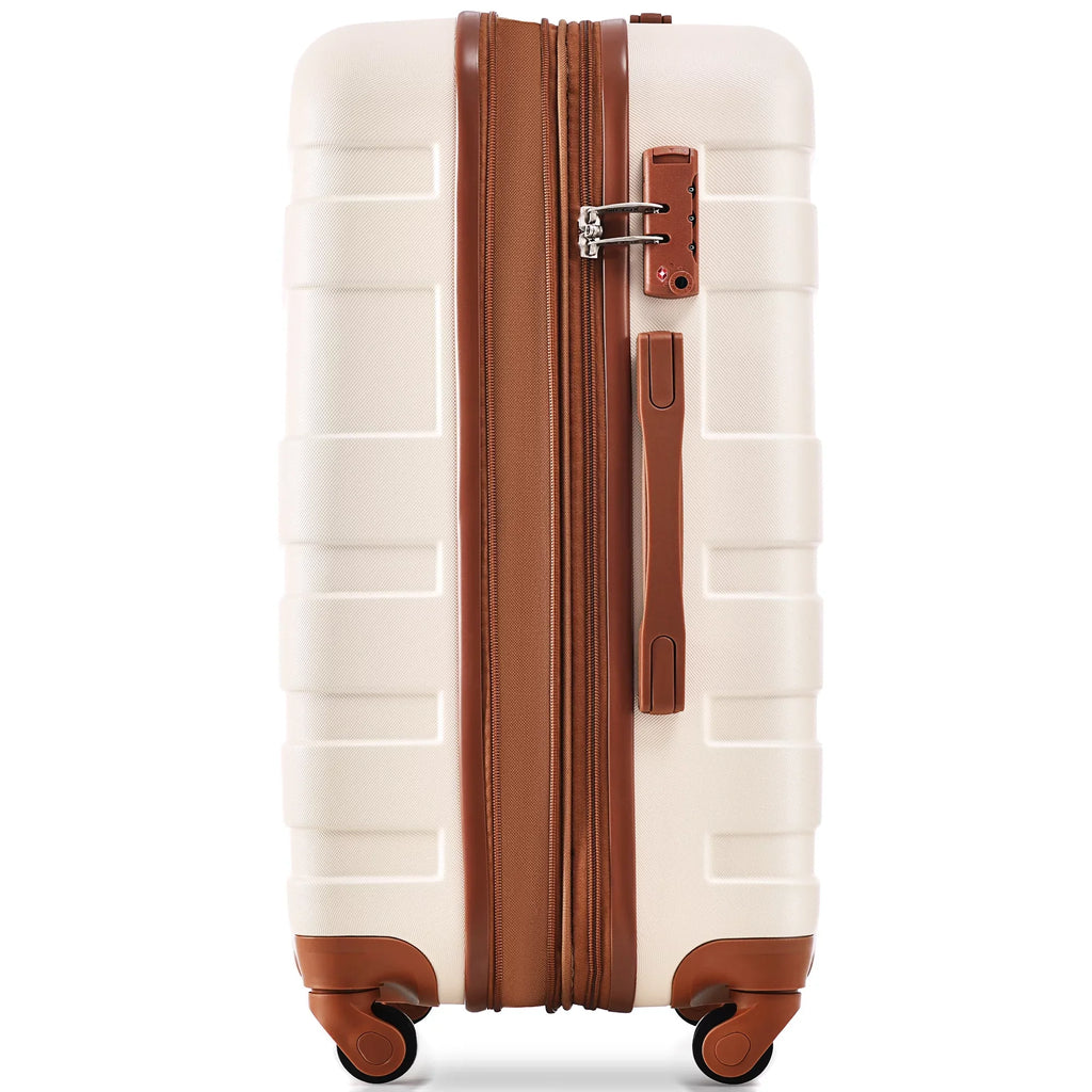 TSA Lightweight and Durable brown) Hardside Clearance Suitcase Sets Lock Expandable Luggage ABS sets Suitcase Luggage 3pcs Hardshell 20''24''28''(ivory Model Spinner with Wheels New
