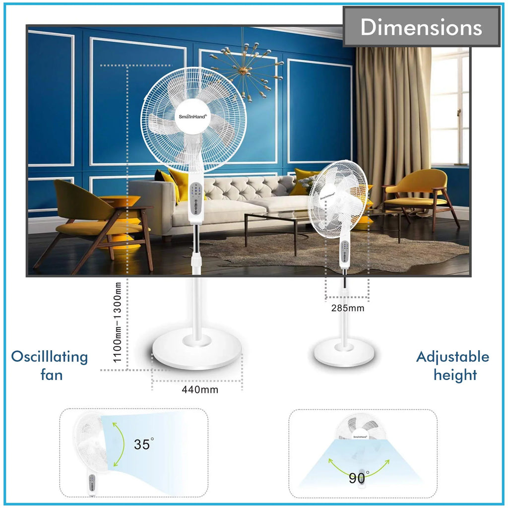 Compatibe with Pro Enabled Oscillating Home Voice Technical Alexa/Google Amazon with 16" Feature, Fan WIFI Standing