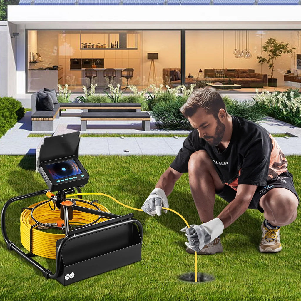 LCD Waterproof LEDs, 6 Inspection DVR 98.4 VEVOR Monitor, Cable, Function, 4.3 Battery, 8500mAh - Camera Camera IP68, Inch FT 30M Pipeline Sewer