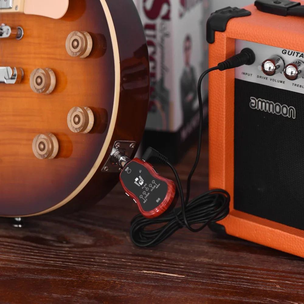 Built-in Wah) Effectors with Battery 6.35mm Effect Plug Portable Guitar Synthesizer with Lithium Effects(Reverb/Chorus/Flanger/Overdrive/Wow Rechargeable 5