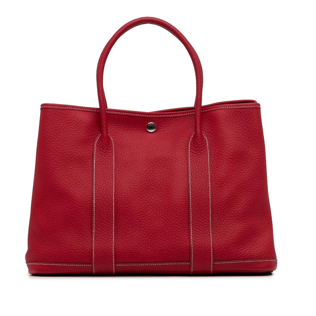 Leather Bag Red Negonda Tote 36 (Good) Authenticated Party Calf Pre-Owned Hermès Garden Unisex