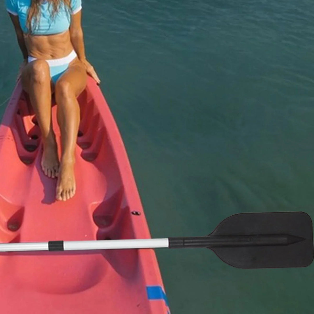 funtasica Boat Boat Oars Canoe Float for Paddle Sports Beginners Outdoor Canoeing Flexible Durable Black Paddle Activities Kayaking