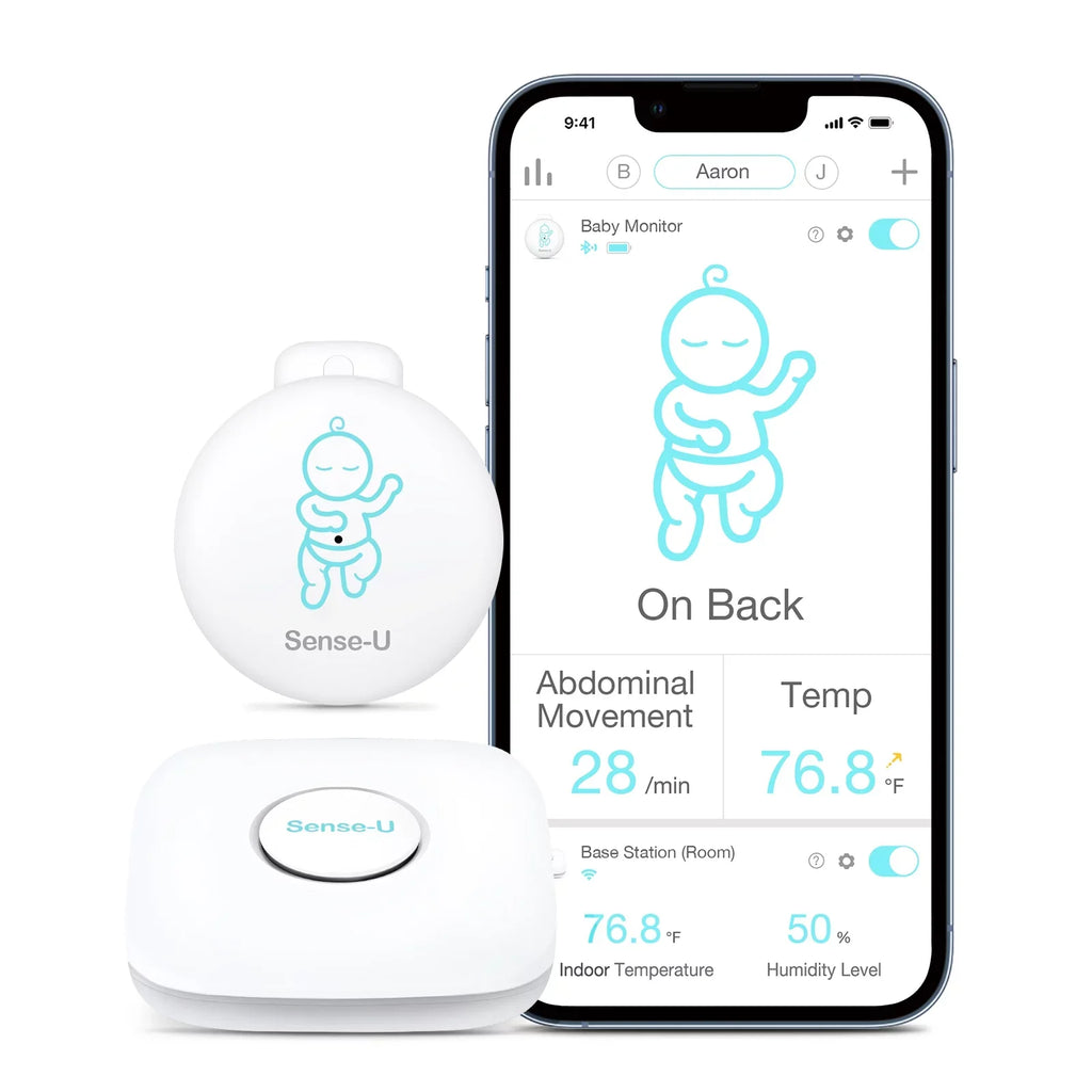 Movement Anywhere, Sense-U Movement, and Base and Position Smart on Sleeping Abdominal - Anytime, Baby's Monitor Baby Abdominal Green Tracks Humidity - Station Temperature, Smartphone Rollover,