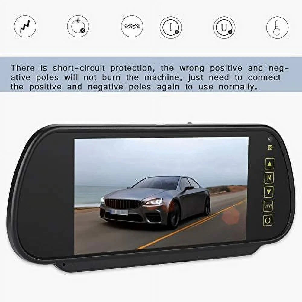 Inch LCD Mirror Car Monitor 7 Bileeko Screen Parking Vehicle for View Rear