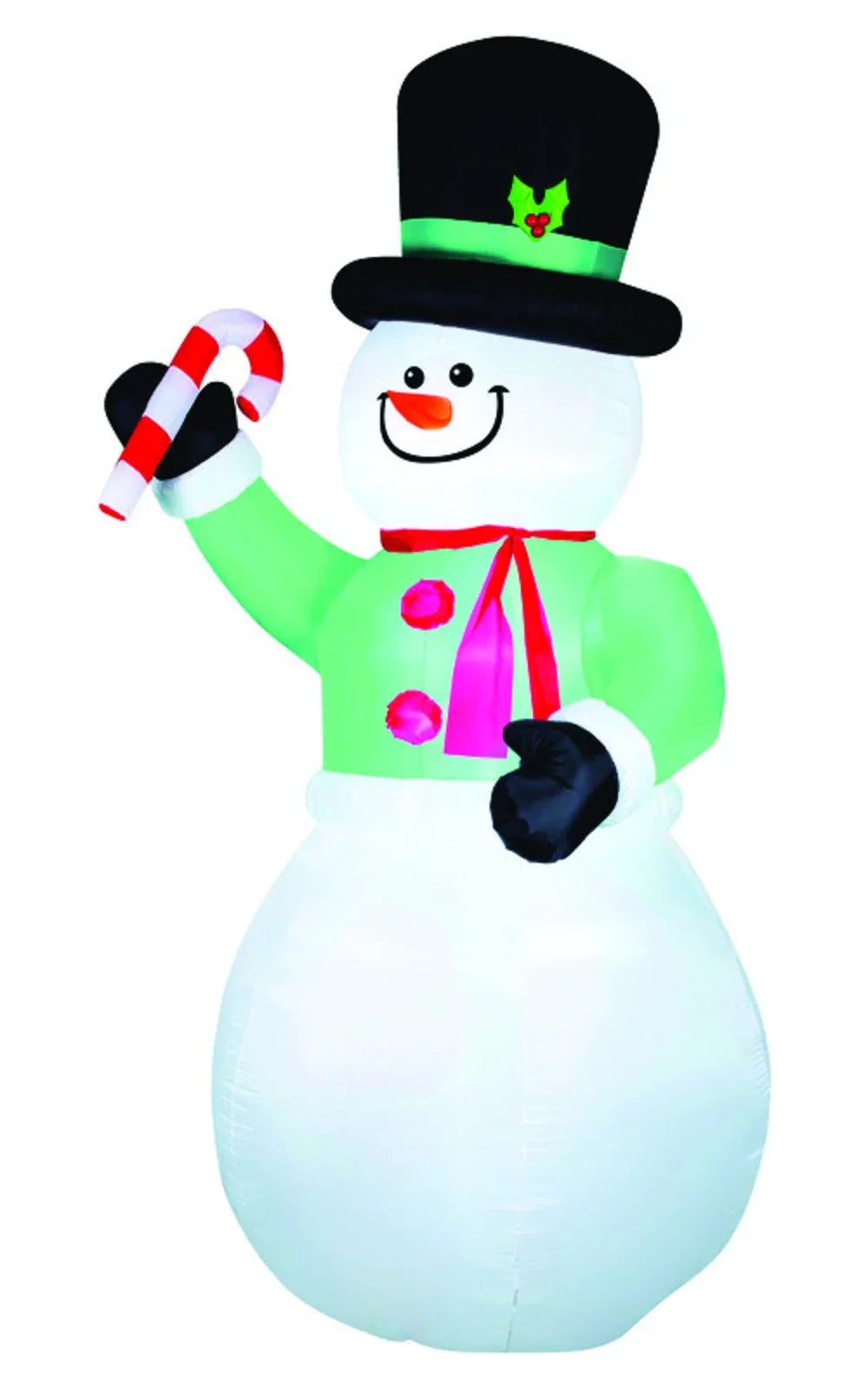 LED Candycane Snowman ft. 12 Inflatable Gemmy with
