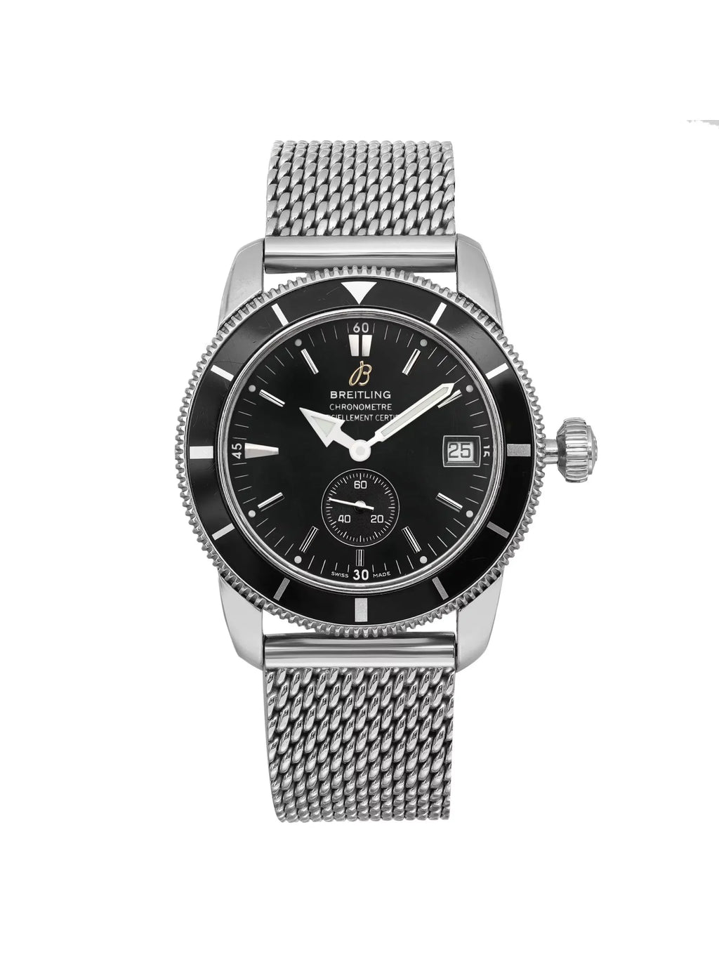 Black Heritage Dial Breitling Mens Watch 38mm SuperOcean A3732024-B869SS Steel