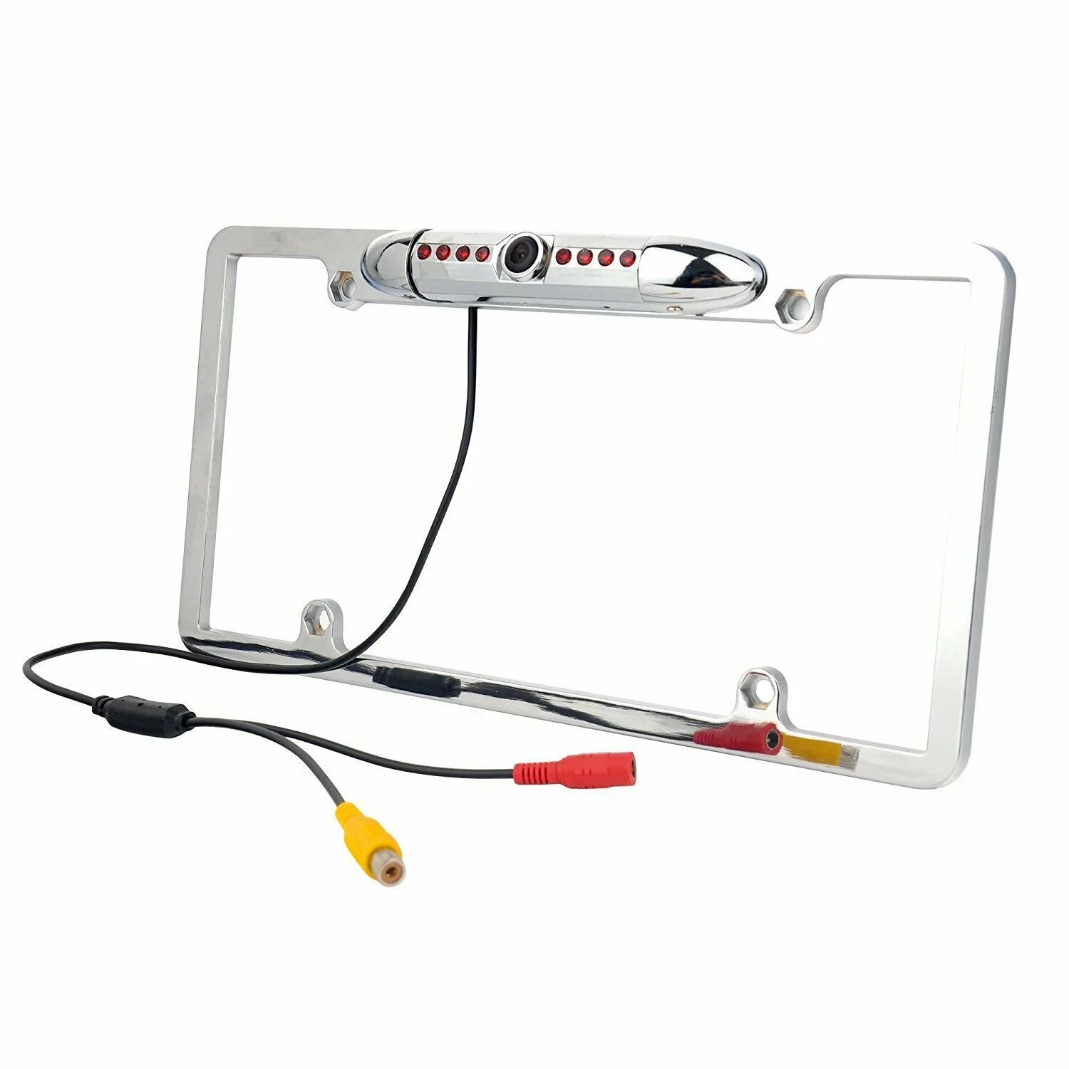 Chrome US CMOS License Camera Frame Backup 8 Rear Car Plate Vision IR View Night