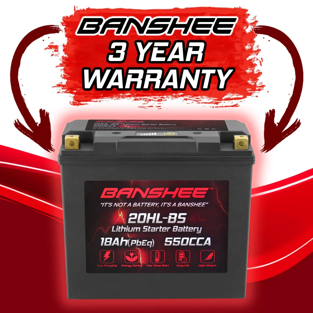 Victory Motorsports V92TC LiFePO4 to YTX20L-BS with 2002 Compatible Banshee Cruiser Deluxe Touring Battery 2002