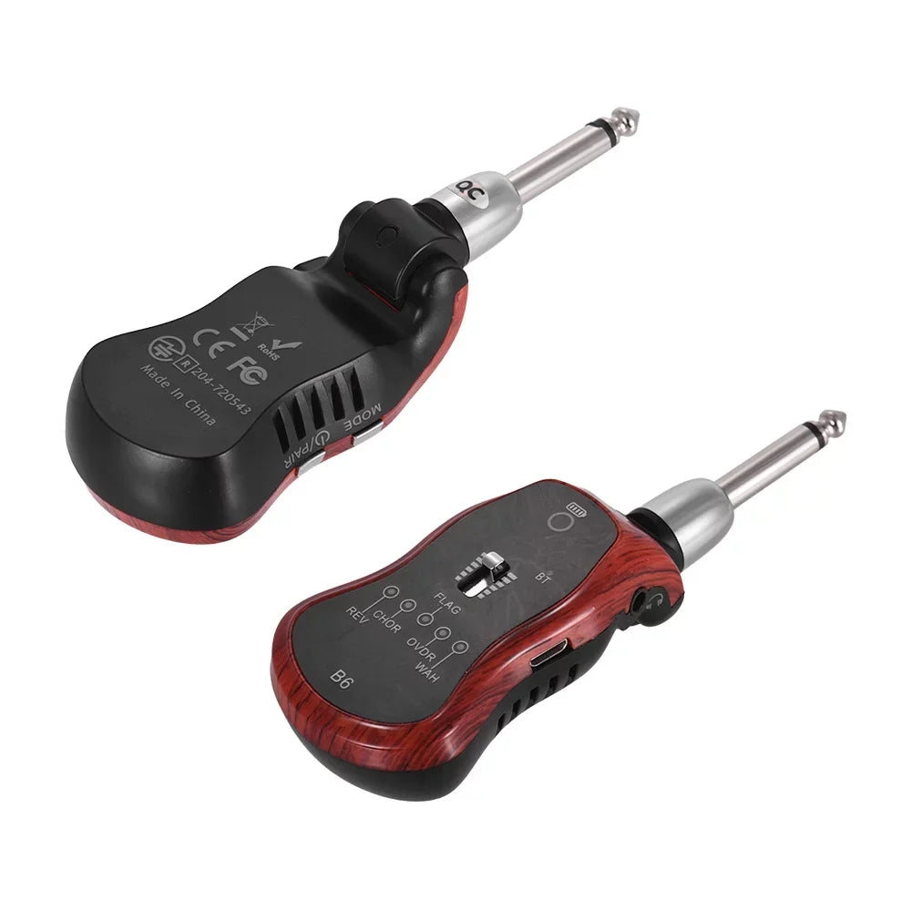 Built-in Wah) Effectors with Battery 6.35mm Effect Plug Portable Guitar Synthesizer with Lithium Effects(Reverb/Chorus/Flanger/Overdrive/Wow Rechargeable 5