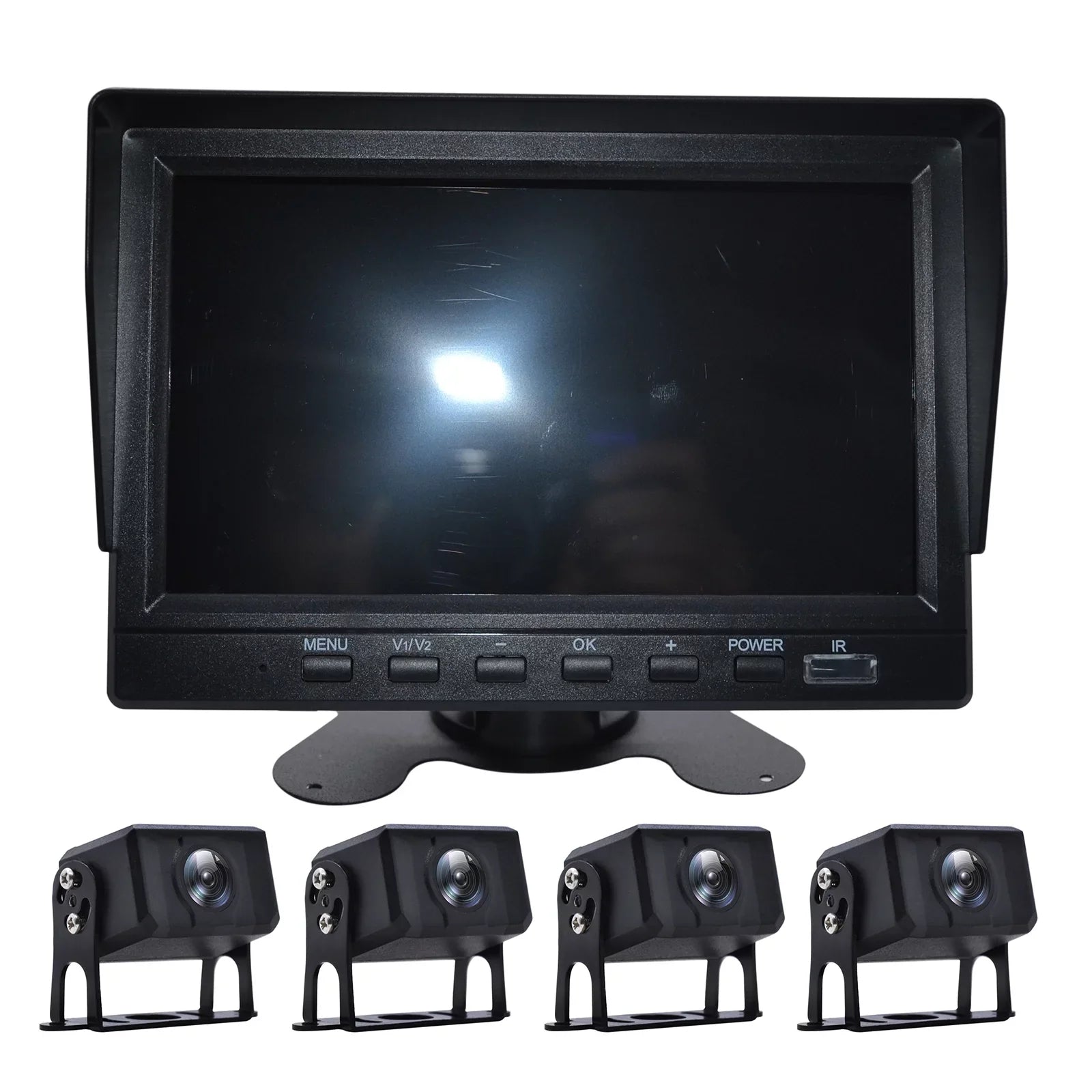 View Recorder Driving for RV Video Backup Camera Truck Monitor Bus+4 Rear DVR 7"