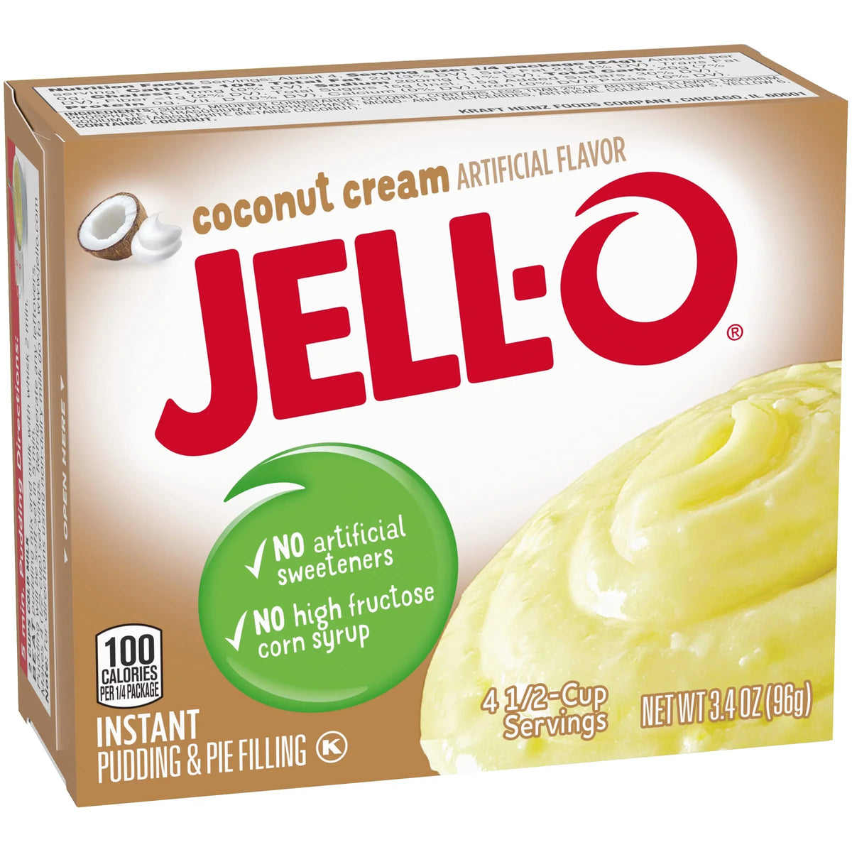 Cream Jell-O & 3.4 Filling Coconut Pie Oz Deliciously 24 Packs Pudding of Creamy Indulge - in Boxes!