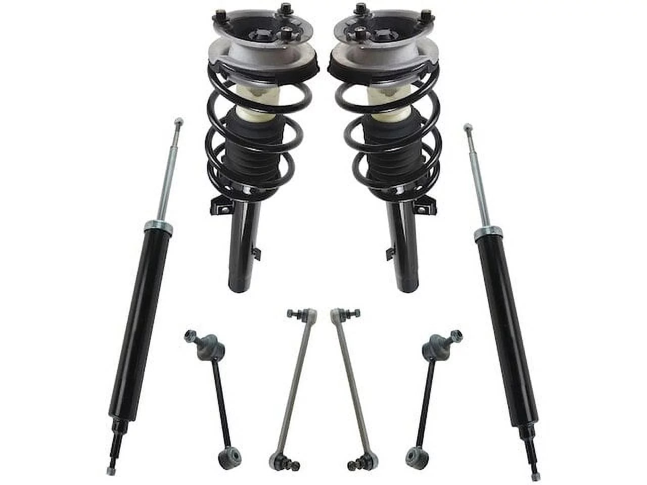 328i 2007 Absorber Front Strut - Compatible and - Piece Assembly 2012 - Bar 2009 2010 2013 Coil 8 Shock RWD 2008 Kit Suspension 2011 with BMW Rear Spring Sway Link