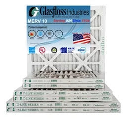 (Actual Glasfloss 10 - 24x36x1 inch) - - Made MERV -Qty:4 USA in Furnace Air 35.5x7/8 Filter 23.5 Size: x