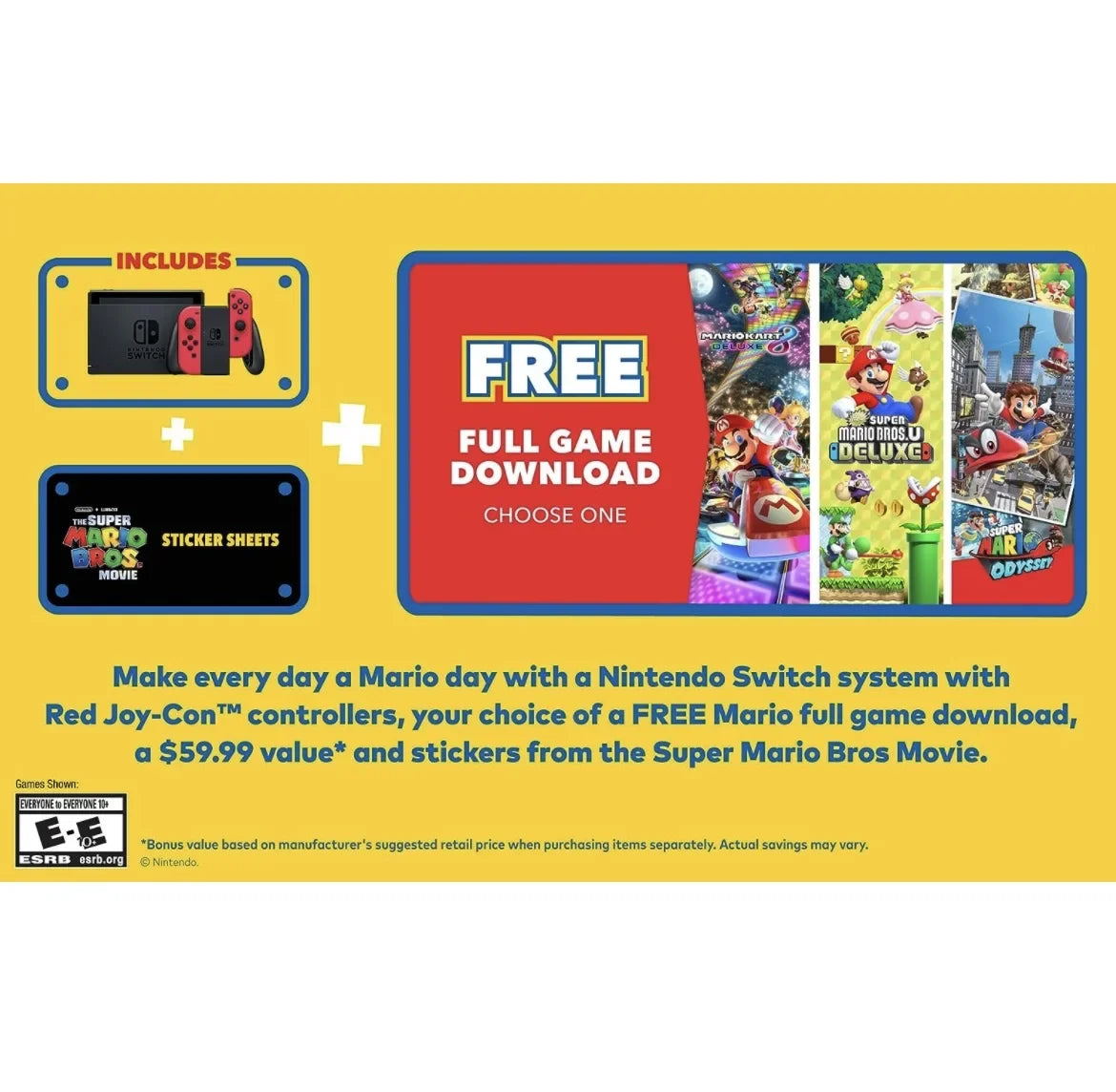 SD with Nintendo - Three Case One Red Bundle Bundle Carrying Micro 3 Download Mario Luigi's New with Switch Choose of Switch Joy-Con Mario Mansion Games - & 64GB -