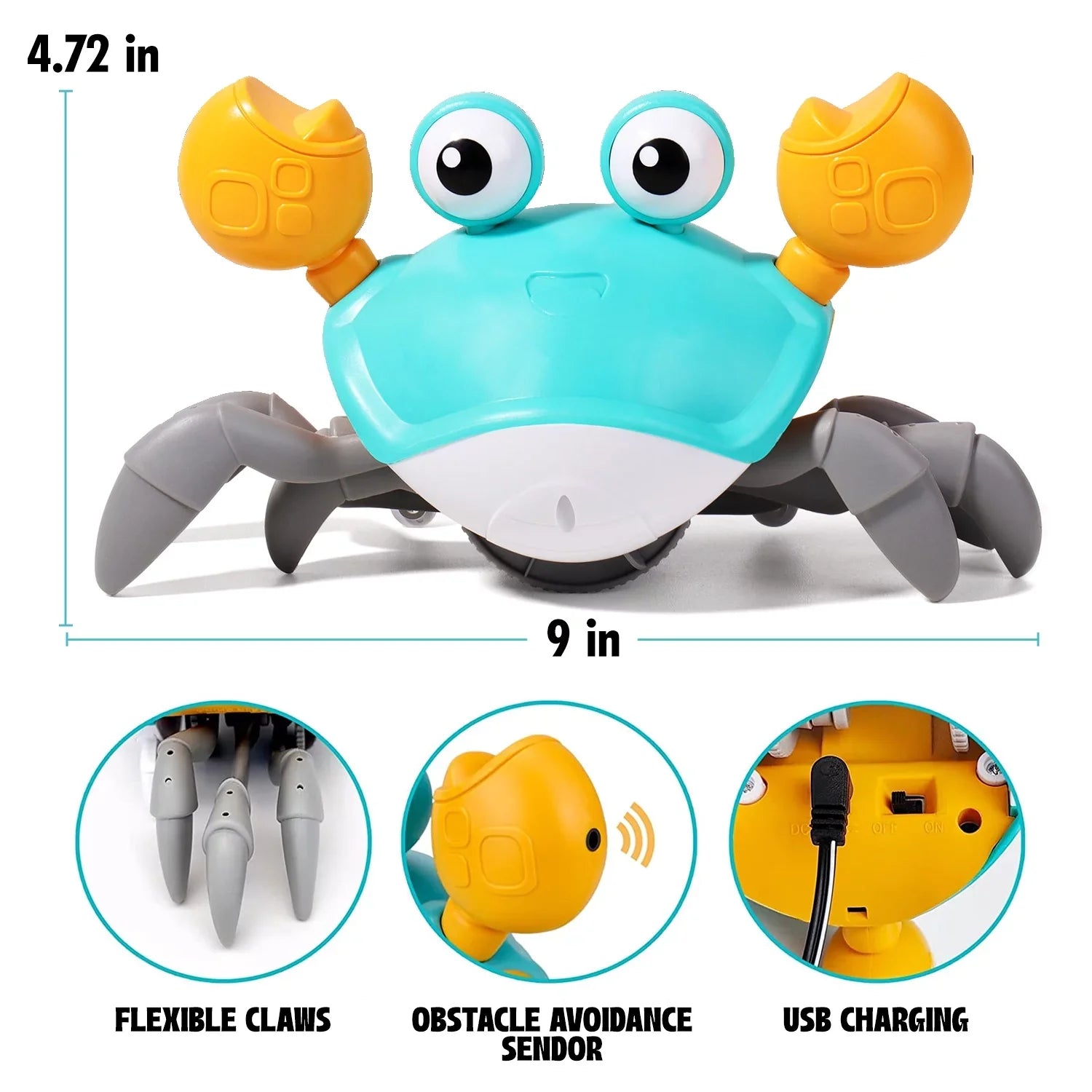 Kids And & Gift Colorful 4 Elpis Walking Toddlers 9 Birthday Crawl Ideal 11 8 6 Toy 10 12 Learning Time & 5 3 7 Old For Tummy Crab Christmas - Months Baby 36
