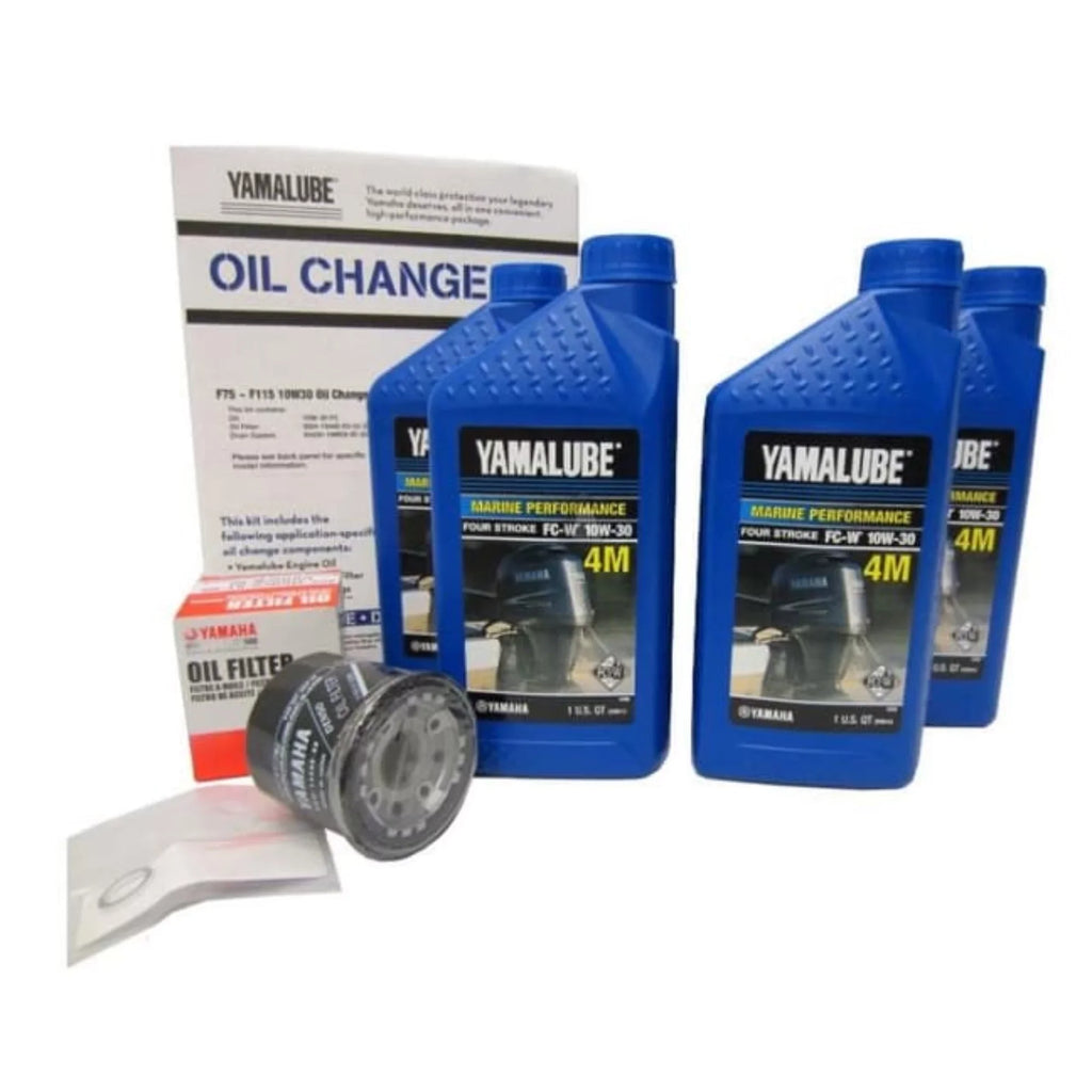 Yamalube LUB-MRNMD-KT-11 Change OEM Kit, New F75-F115 10W30 Yamaha Oil