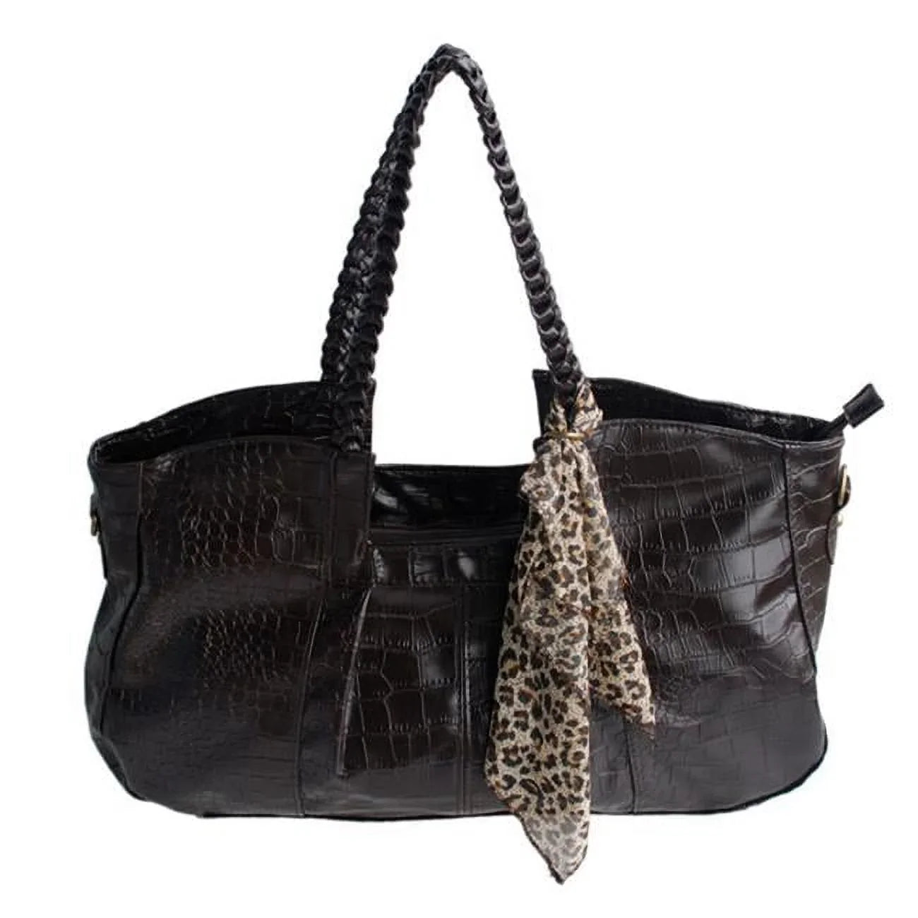 Bag Coffee Shoulder Handbag Beauty Bag Charm scarf Satchel Handle with Leatherette A XXK177-COFFEE Double