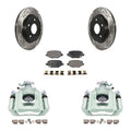 24 Rear With Coated Brake Auto From Caliper Rotors For Ceramic 2012 Piston Front Drilled 12 Kit Disc KCD-100639T Pads Single Transit And Slotted Ram 03 C/V