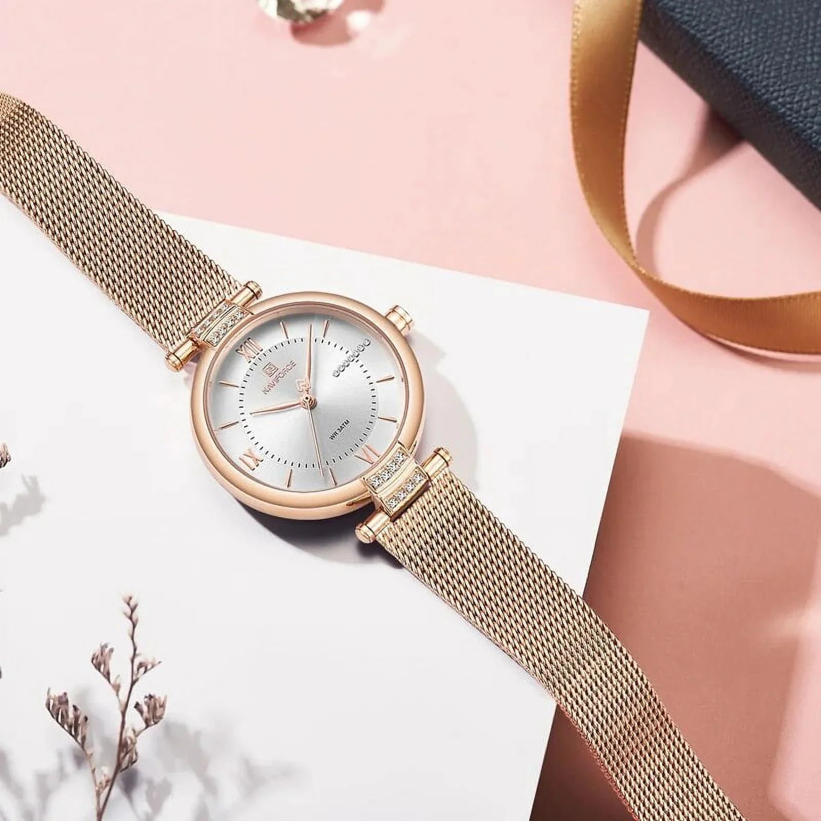 Fashion Girl Steel Relogio Wristwatches Female Diamond Watches Mesh Stainless Strap Quartz Ladies Watch Women Luxury SW