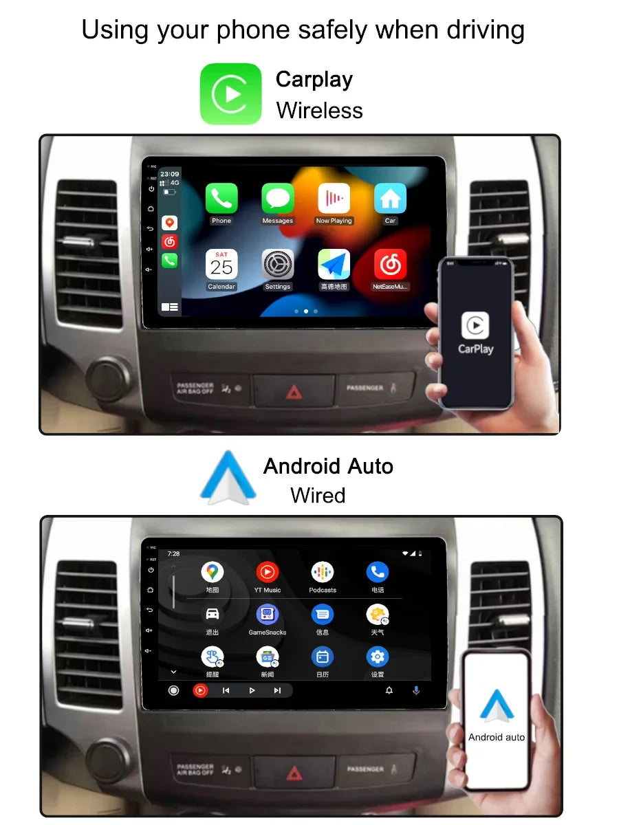 Navgation Player 2 Mitsubishi Auto Car Outlander Radio For CW0W Android Carplay Multimedia - GPS 2013 2005 Screen Android