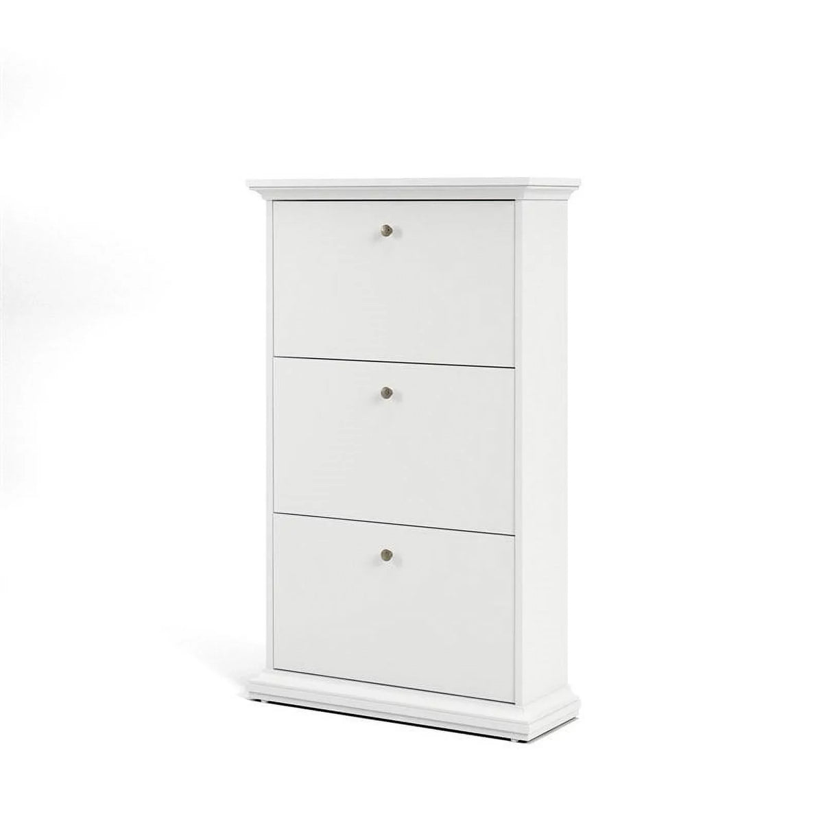 Cabinet Contemporary Allora Wood in Shoe White Drawer 3