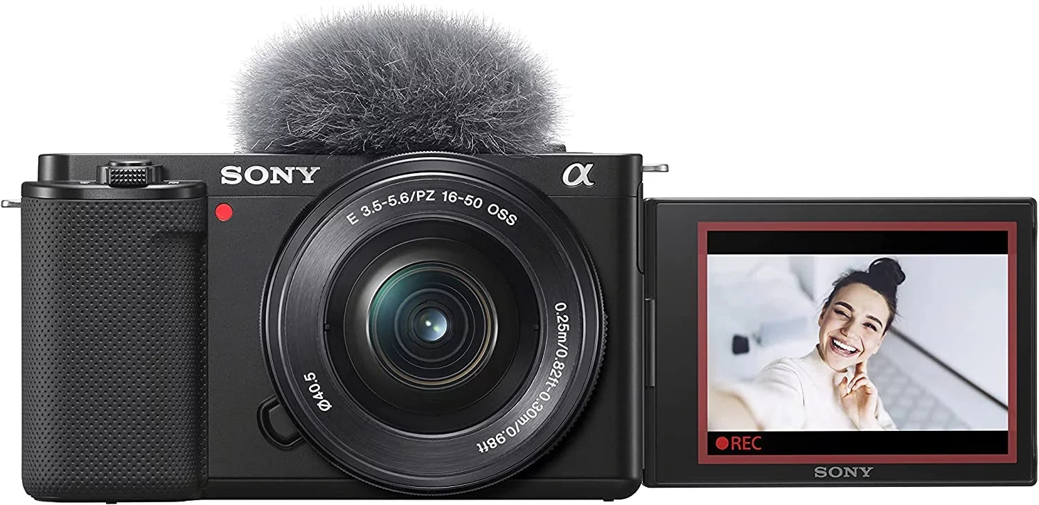 1.97", Megapixel 24.2 Mirrorless Sony with Alpha Lens, 0.63", Black ZV-E10L Camera