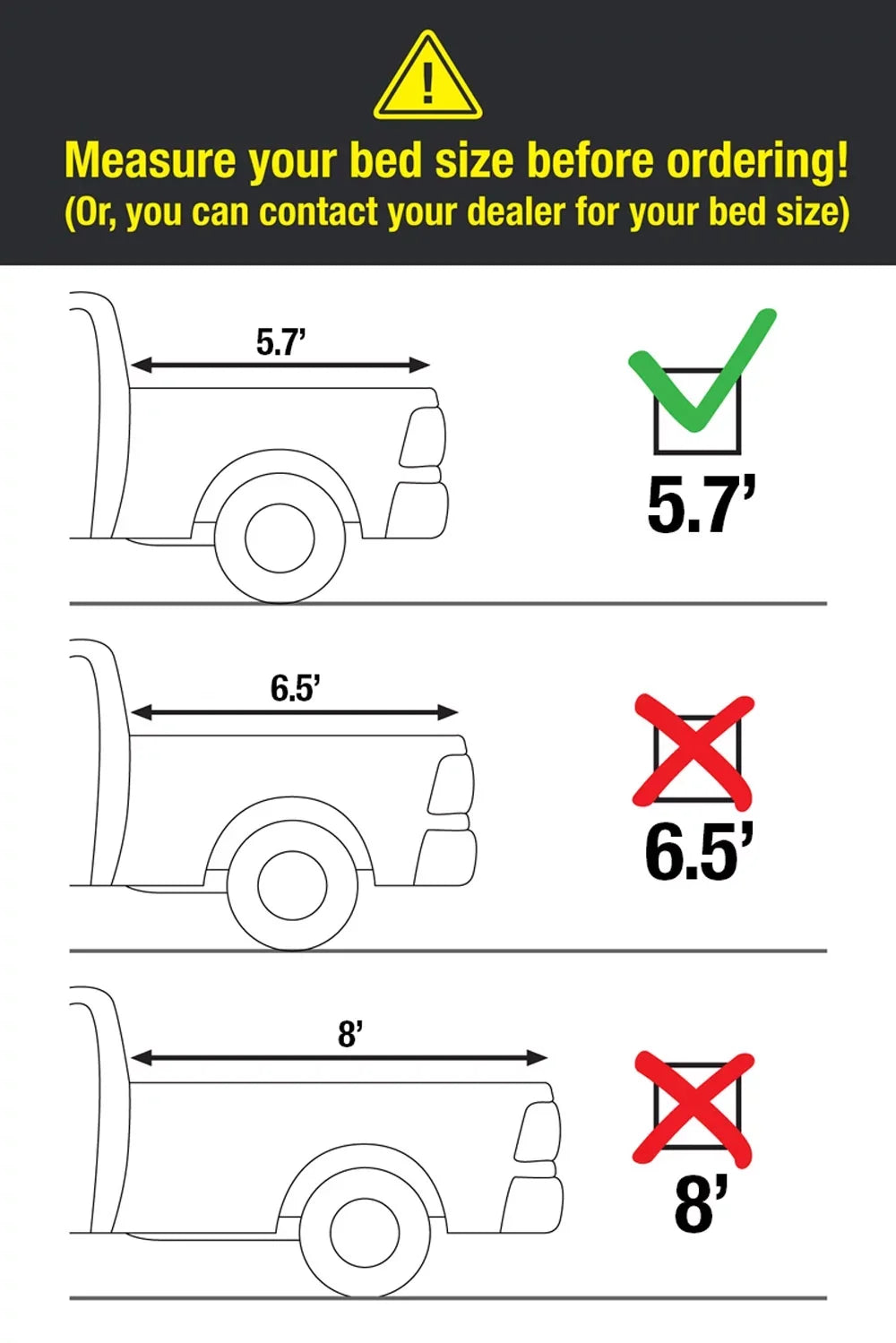 Dodge 1500; MaxMate 5'7" 2009-2018 Quad-fold | Bed Bed TCD484015 Classic Ram 2019-2023 Compatible Soft | Tonneau Cover (67") with Truck