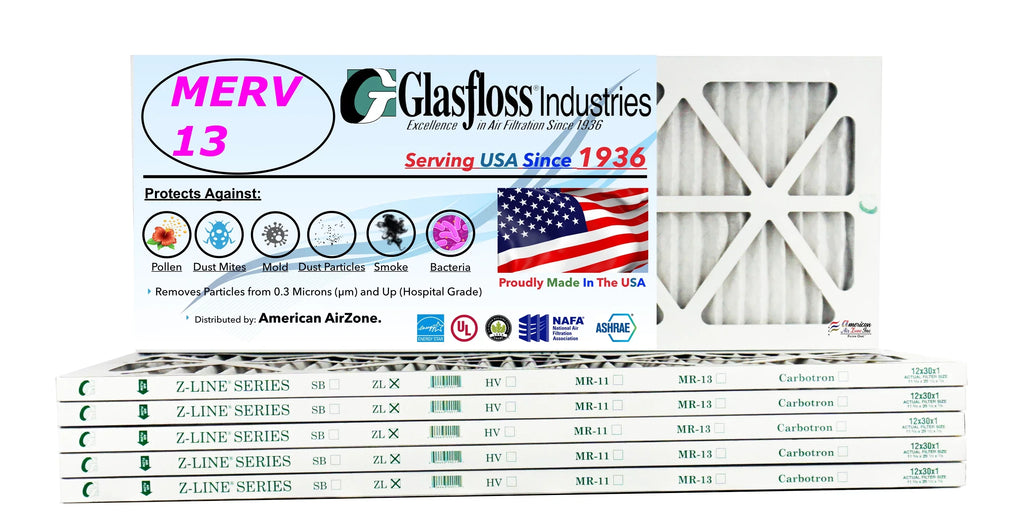 in - 11.5 Furnace Filter Size: - -Qty:6 12x30x1 - Air 29.5x7/8 inch) Glasfloss (Actual 13 USA Made x MERV