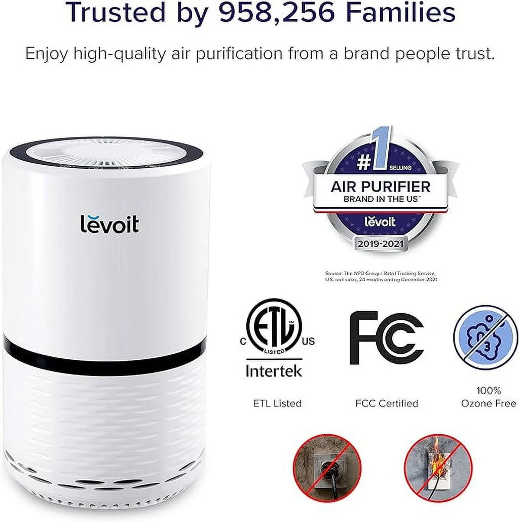 White Air Box Pet LV-H132X-WM for Purifier - Filter Open Smoke Upgraded HEPA Odors Levoit