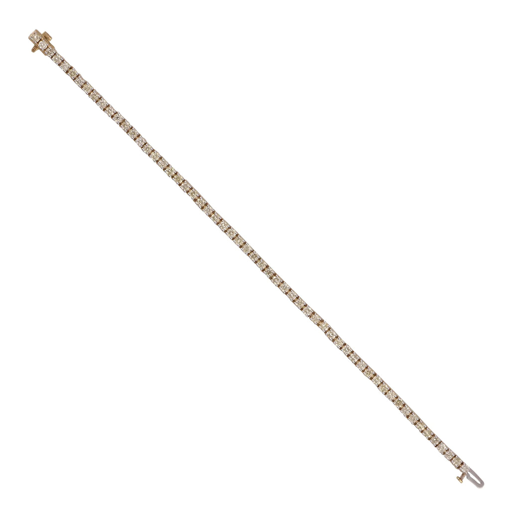 Tennis Round ct Gold, (J, 7" Arista Yellow 14K in 4.00 I2) Diamond Bracelet