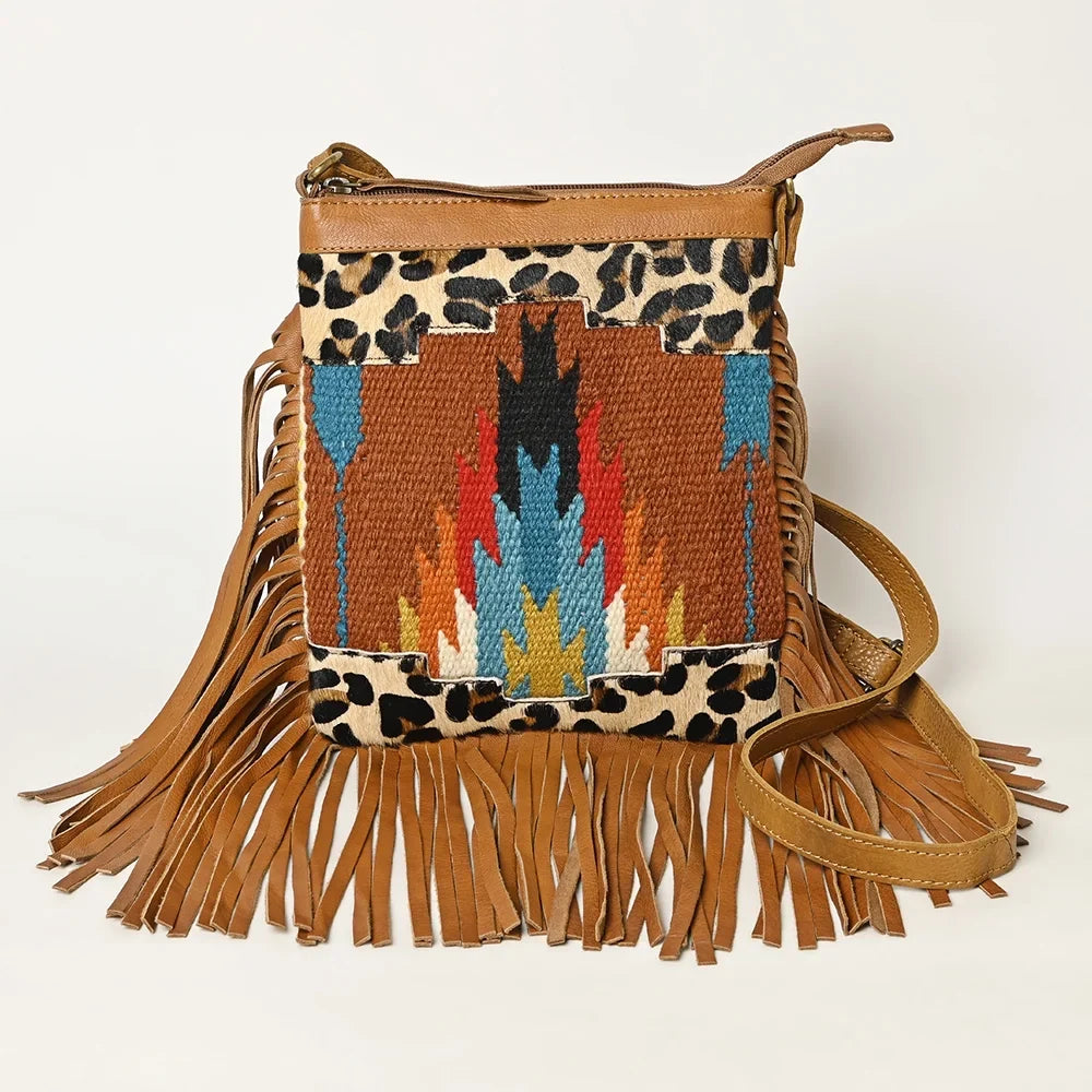 Leather OHA116 bag Wool women handbag Upcycled Hair-on Genuine HOBO purse OHLAY western OH