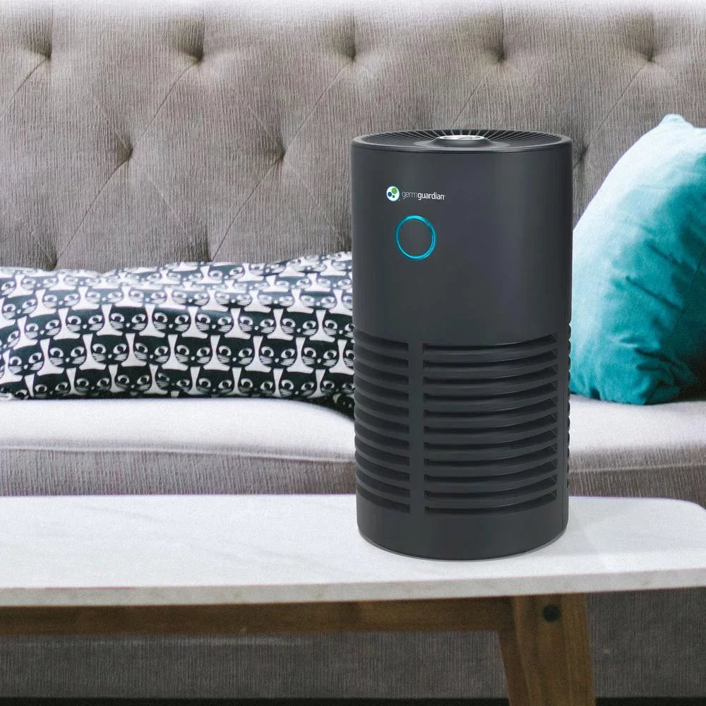 Purifier Smoke, Sq. Removes GermGuardian with HEPA Air 150 Mold, Odors, ft, Filter, UV-C, AC4700BDLX