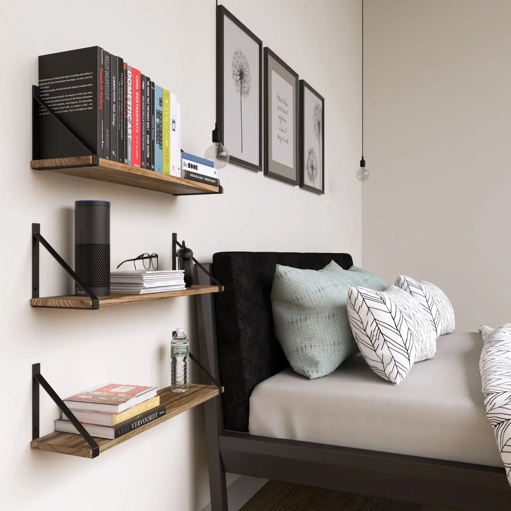 Over Float 3 Organizer, the 24" Bathroom Shelves Wallniture Toilets Shelf Bora Burned, Laundry of Wall Storage Set Natural