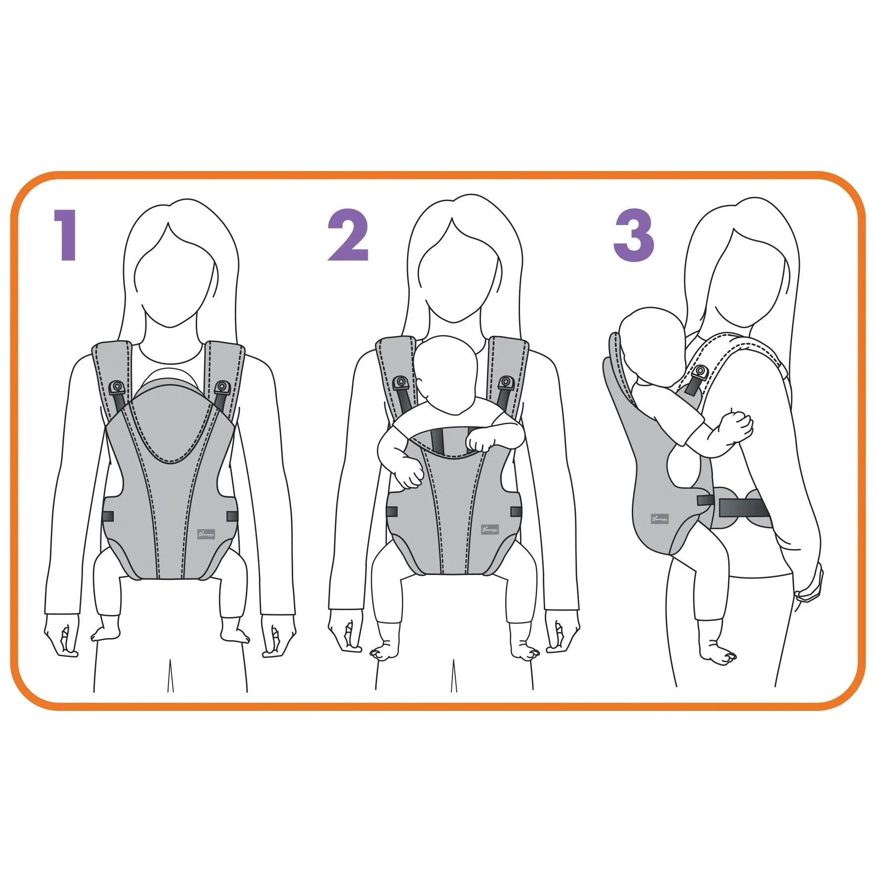 Position Dreambaby 3-in-1 Oxford Baby Adjustable Carrier