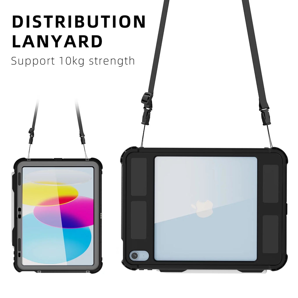 Screen Bracket Case Pencil Kickstand 10.9" Protector Underwater IP68 (2022) iPad Dustproof Shockproof with Waterproof Case Swivel Holder 10th for Genetation Protective Strap Carrying Rugged K-Lion