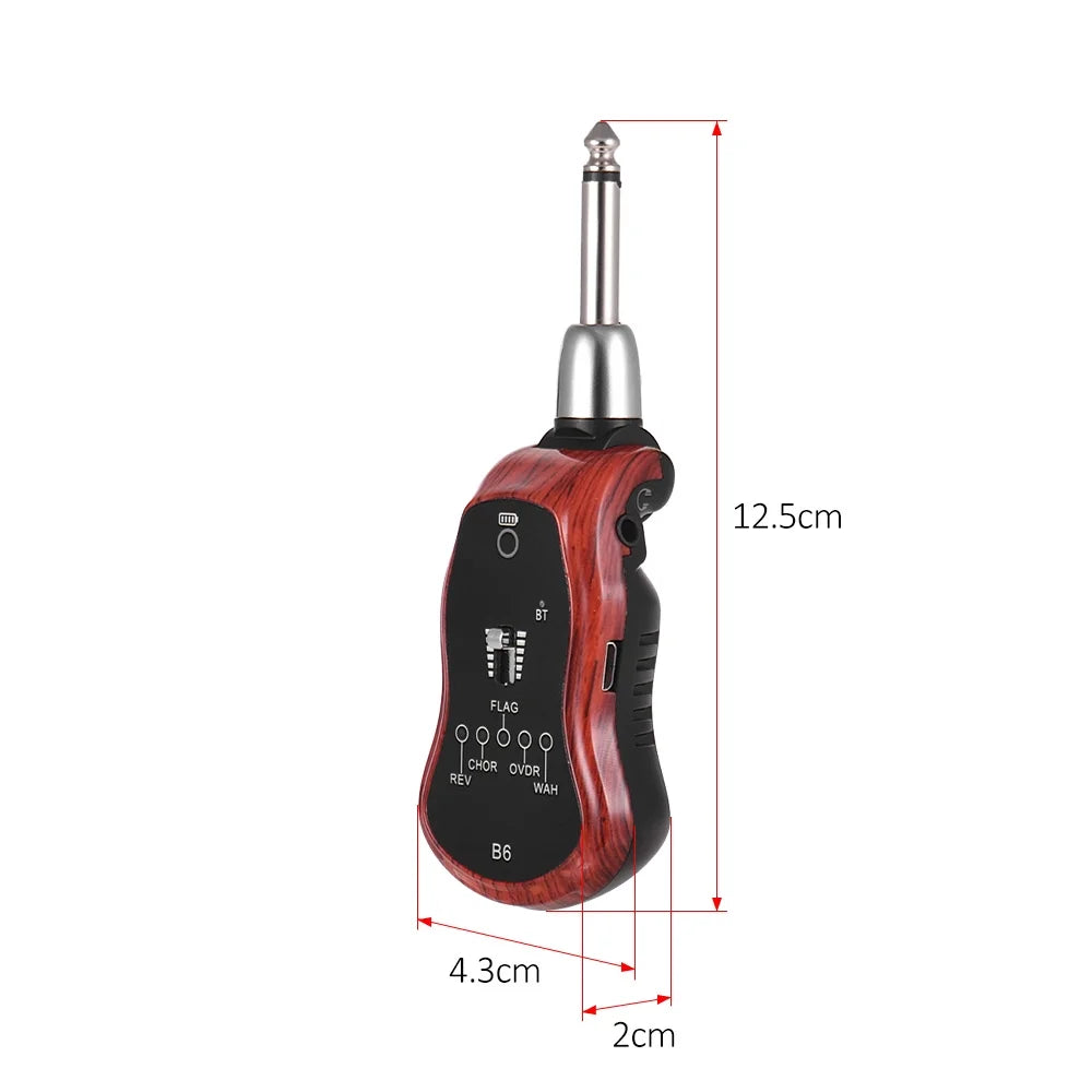 Built-in Wah) Effectors with Battery 6.35mm Effect Plug Portable Guitar Synthesizer with Lithium Effects(Reverb/Chorus/Flanger/Overdrive/Wow Rechargeable 5
