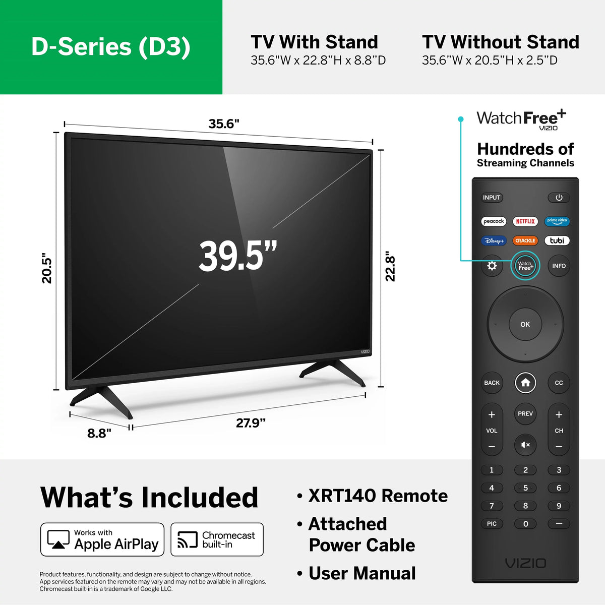 Smart Class Restored LED (Refurbished) FHD TV VIZIO 40" (1080P) D-Series SmartCast D40f-J