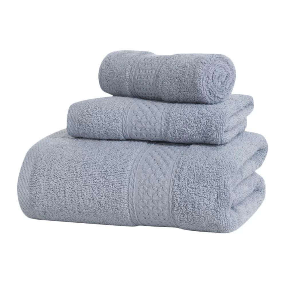 Cotton Pcs/set Medium Towel Hotel Cleaning Grey 3 Drying Hands Absorption Home Body Towel, Face Water Sweat