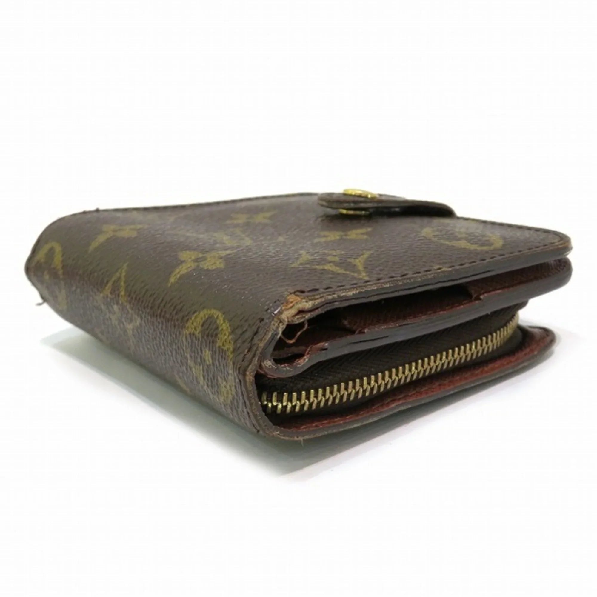 Men's M61667 Louis (Fair) Wallet Zip Vuitton Bifold Women's Compact Monogram Pre-Owned