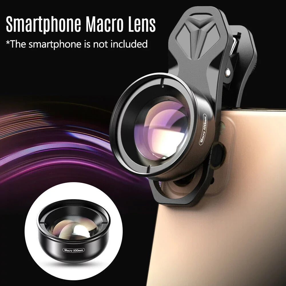 Lens Clip Detachable Coated Optical External Lens Aluminum Distance Shooting Accessory Multi-Layer 4K Macro Camera Cellphone 40MM-70MM HD Alloy