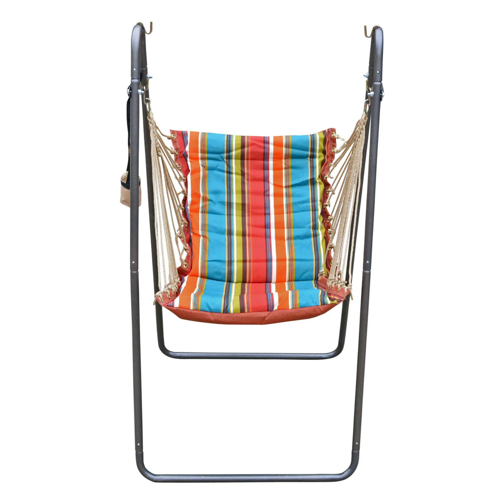64" with Soft Chair Hammock Hamptons and Orange Polyester Stand Blue Collection Comfort The