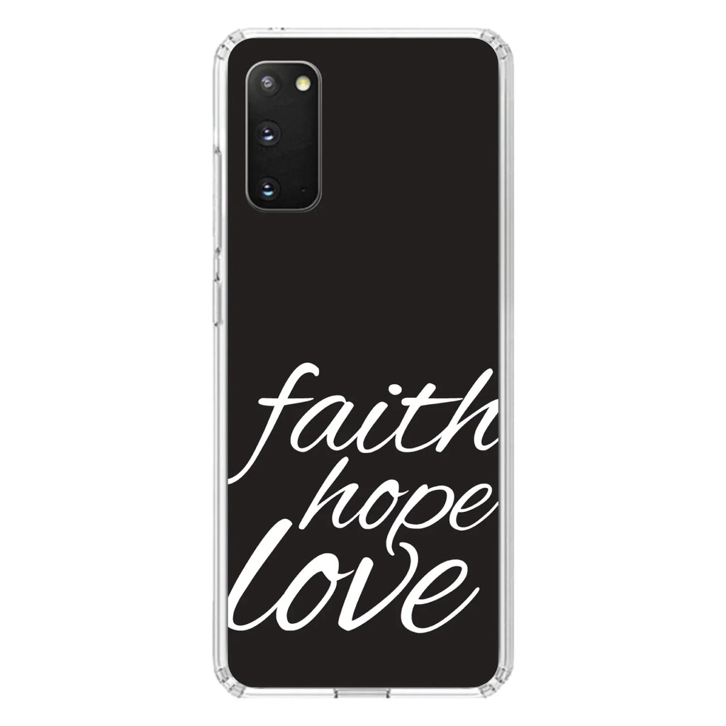 Galaxy Love / Acrylic DistinctInk Hope White Hybrid / Black for S20 Shockproof / - Tempered - Screen) & - Back, Faith (6.7" Protector Glass 5G Bumper, Case Christ Clear PLUS - TPU Screen