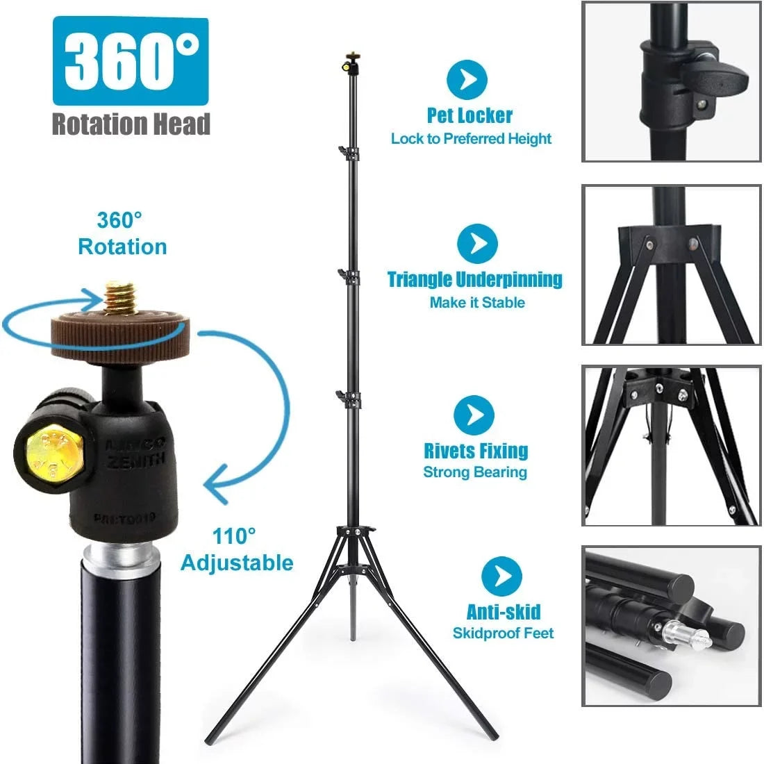 Cell Bluetooth Camera Ultra Phone Tall Tripod Tripod, Stick with Phone Remote Holder 78 Extendable inch Selfie and