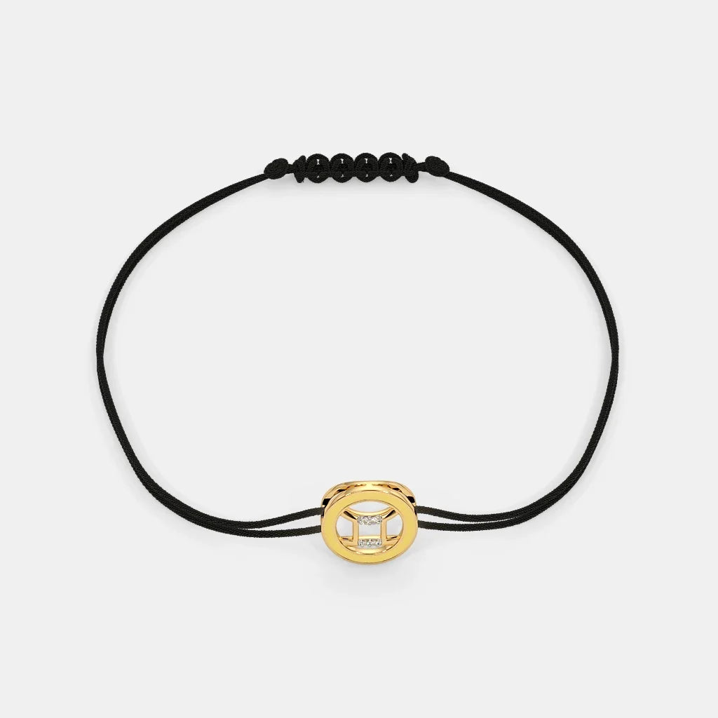 Gemini Yellow SILBERO Elegance 18Kt Cord INDIA Adjustable in Enid Gold - Bracelet The