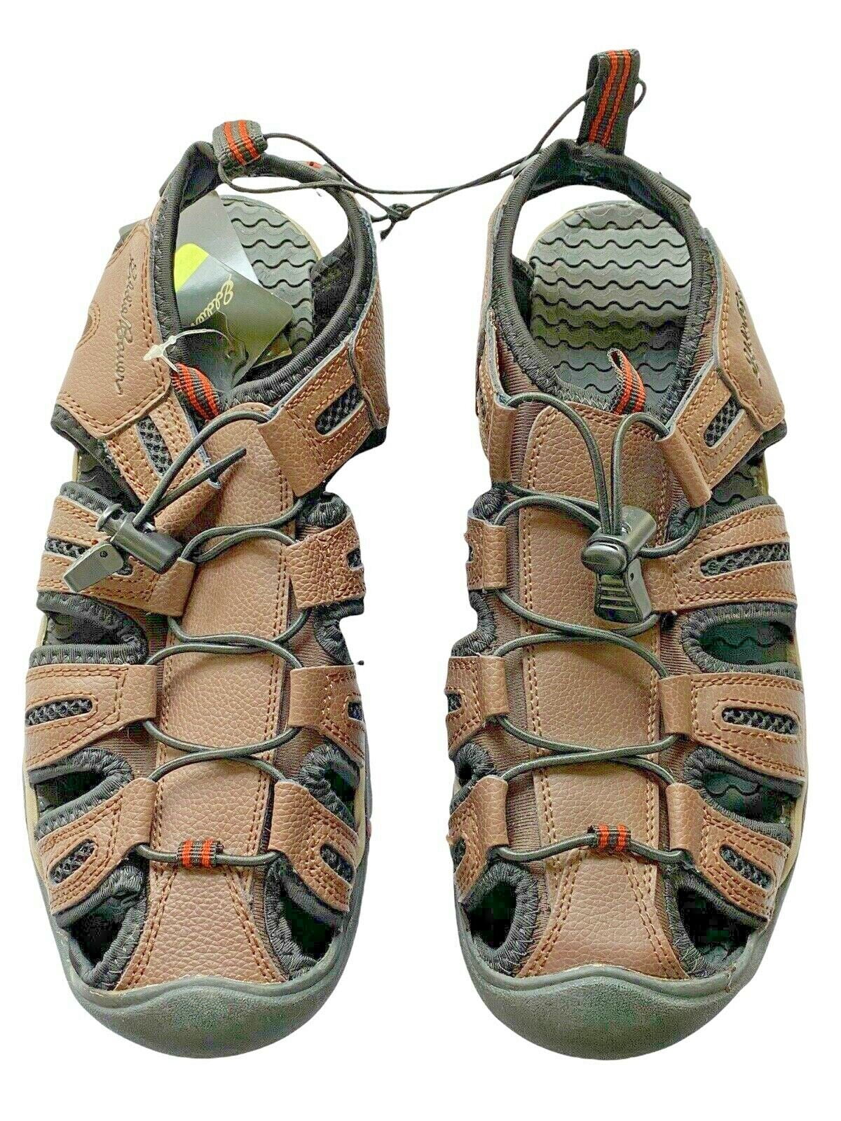 Troy Brown, Eddie Bauer (Dark Leather Cinch Sandals Cord 9) Men's