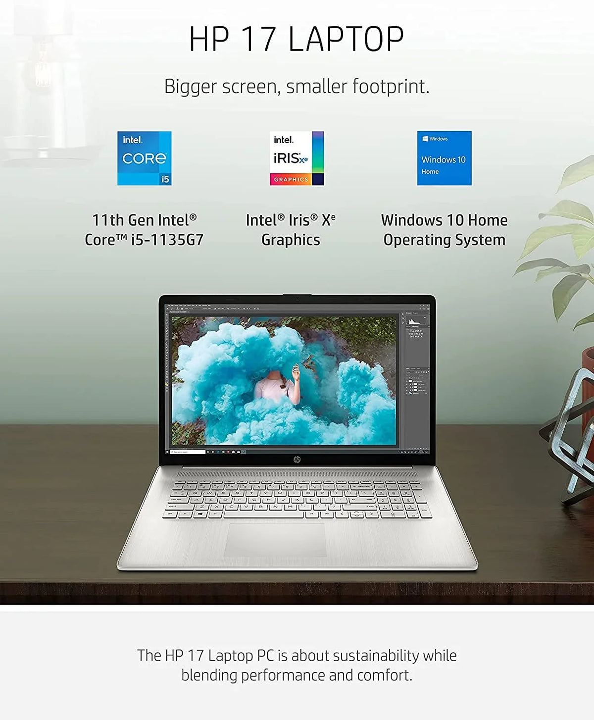 Laptop, Gen Mics, i5-1135G7, Life, TB Intel Graphics, Silver Oydisen 11th RAM, Iris 2021 Core HD+ Intel Win10, Screen, Long GB Battery Cloth 32 + 2 Newest Xe 17 Anti-Glare 17" HDD, Webcam, HP