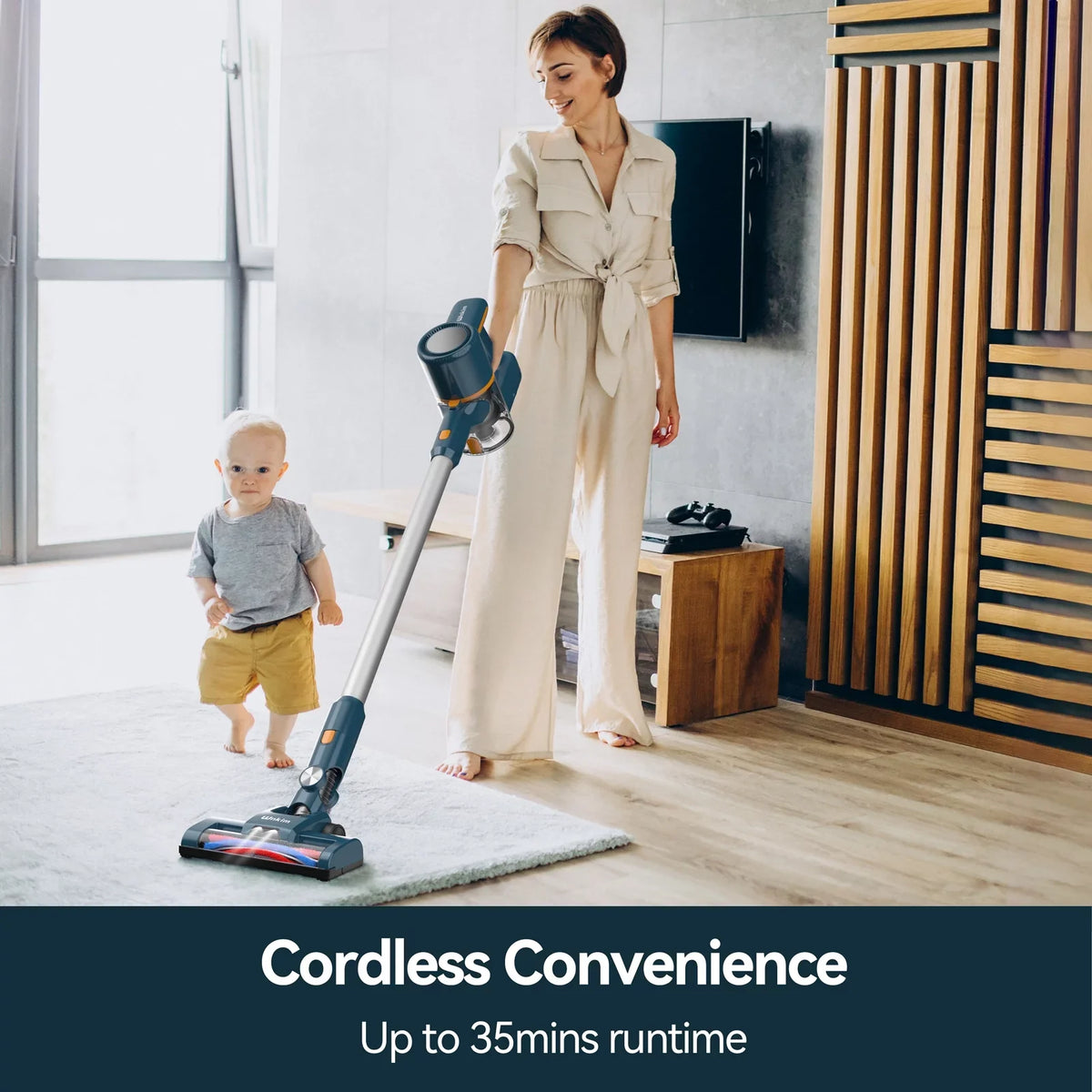 Vacuum 35 Runtime, Hard Powerful Lightweight Stick for to Floor Cordless Cleaner Home mAh up 2200 Vacuum Wnkim with Vacuum Pet Carpet Mins Hair, M5 Battery, 6-in-1 Cleaner,