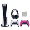 Cloth 5 and PULSE Disc Bundle with Version Controller Cleaning Headset Pink with Extra Black Console Playstation Sony 3D