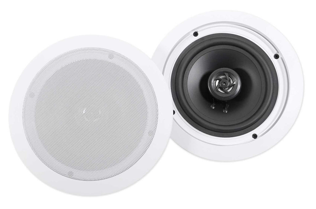 Amp/Home Rockville Ceiling 6.5" Theater Receiver+(8) Speakers LED White Tube