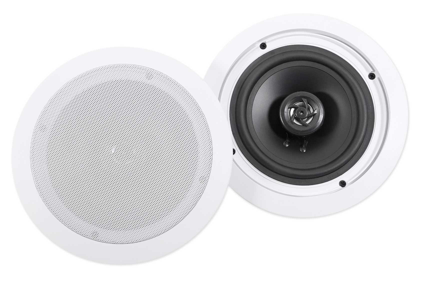 Amp/Home Rockville Ceiling 6.5" Theater Receiver+(8) Speakers LED White Tube